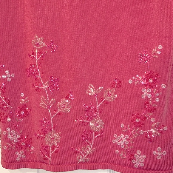 Oscar de la Renta Pink Embellished Top EUC Size MP - Picture 2 of 6